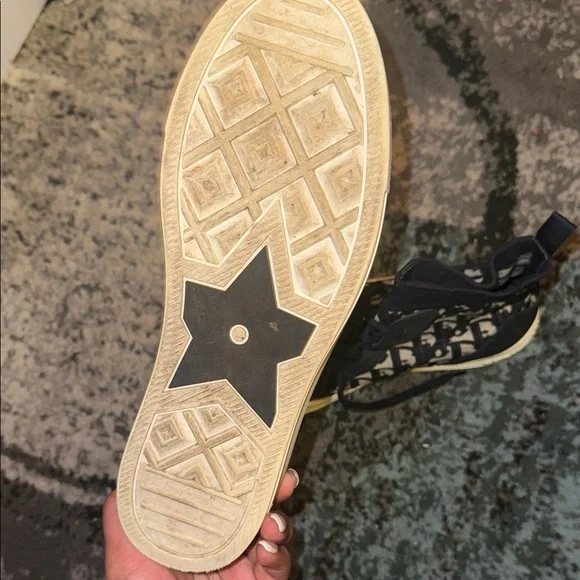 Dior High-Top Sneakers in Navy and White - Picture 5 of 6